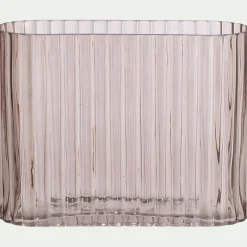 Vase tube en verre H20cm - gris