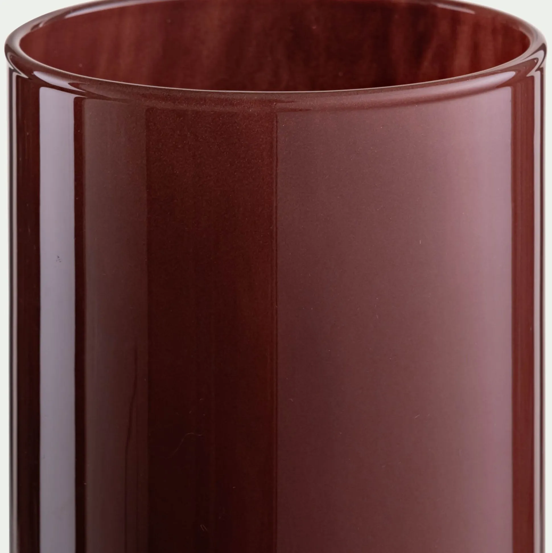 Vase tube en verre H23cm - marron