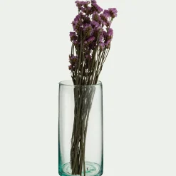 Vase tube en verre H25cm - transparent