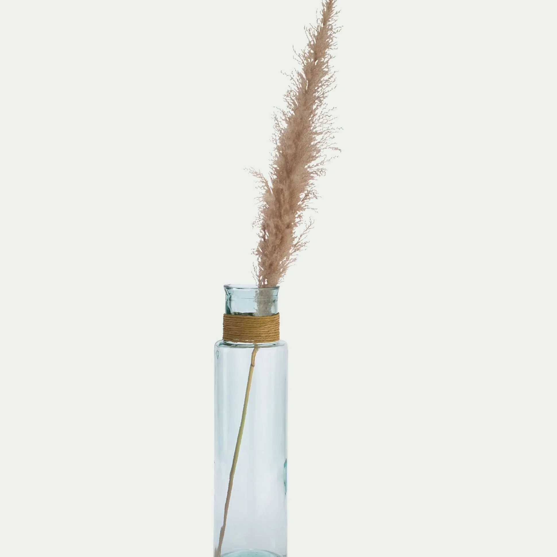 Vase tube en verre recyclé h55cm - transparent