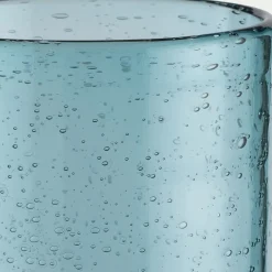 Verre à pied en verre bullé 25cl - bleu