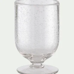 Verre à pied en verre bullé 25cl - transparent