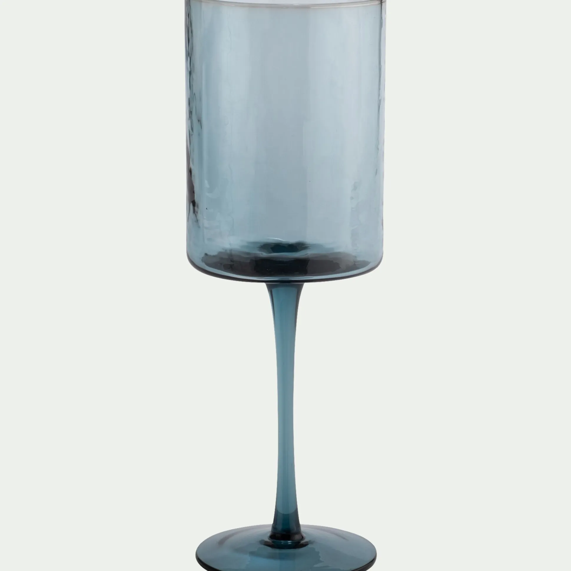 Verre à pied en verre 37cl - bleu