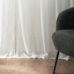 Voilage à œillets en polyester 135x300cm - blanc ventoux