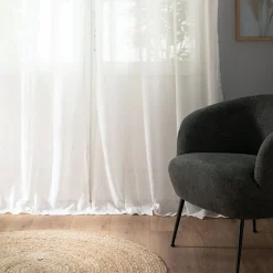 Voilage à œillets en polyester 135x300cm - blanc ventoux