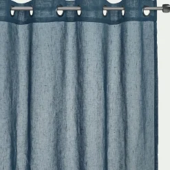 Voilage à œillets en polyester 135x250cm - bleu figuerolles