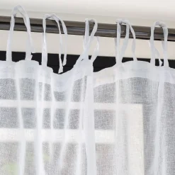 Voilage à nouettes en coton 105x250cm - blanc