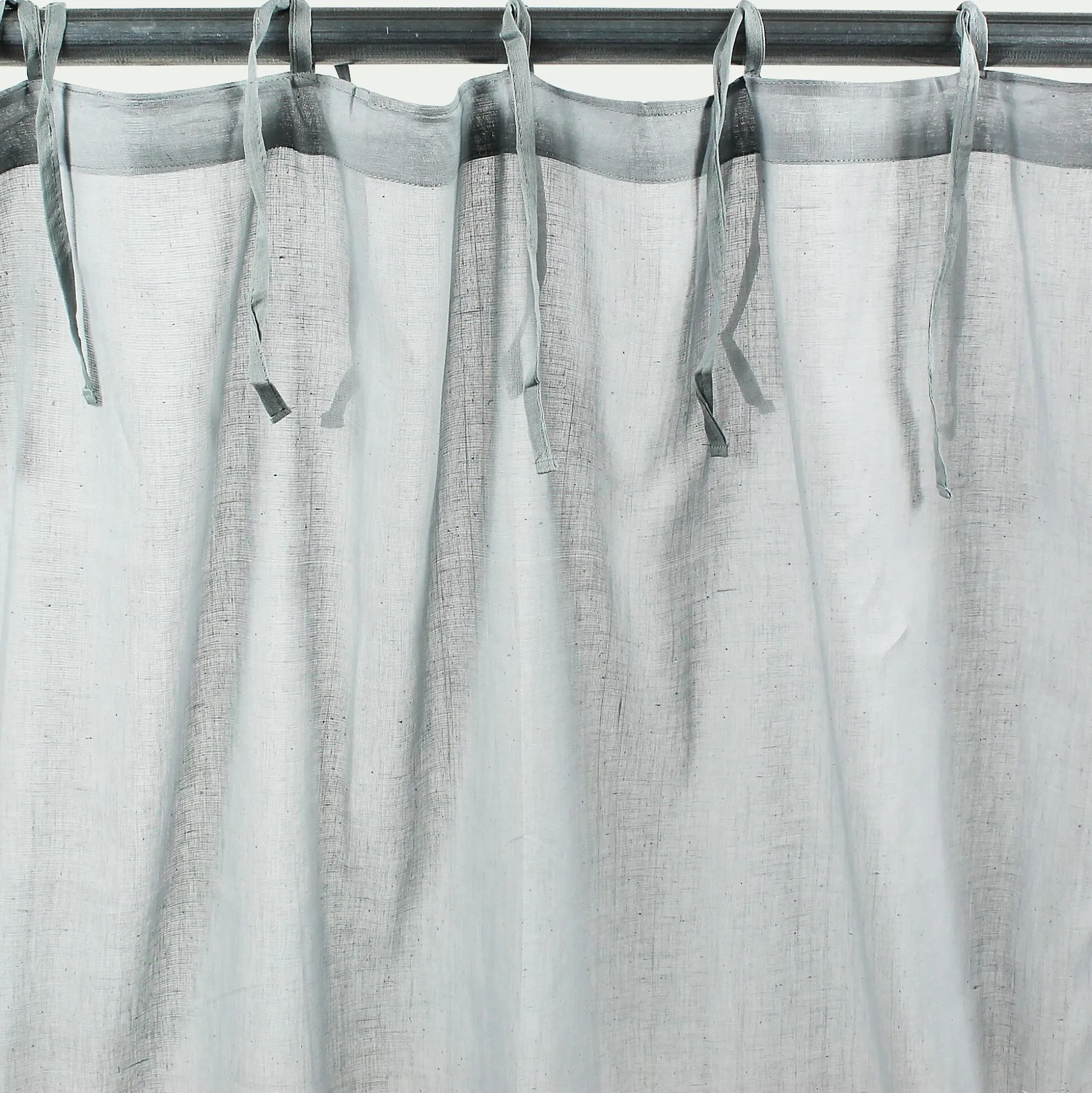 Voilage à nouettes en coton 105x250cm - gris