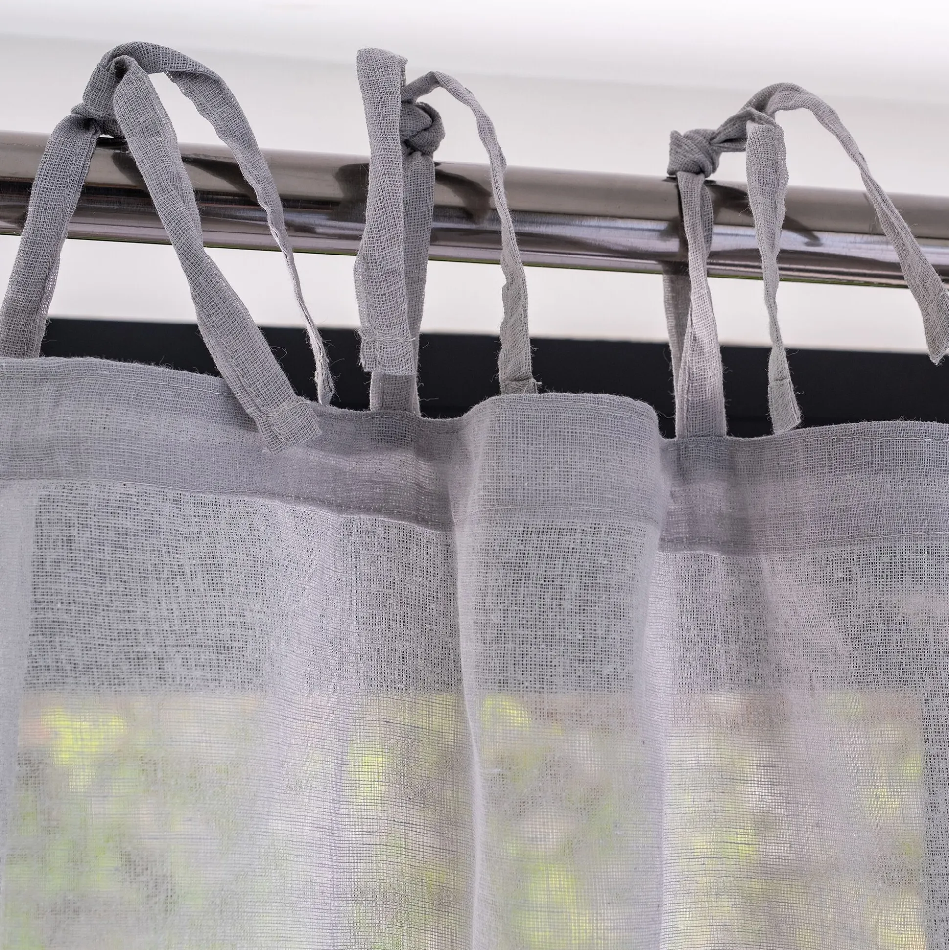 Voilage à nouettes en coton 105x250cm - gris