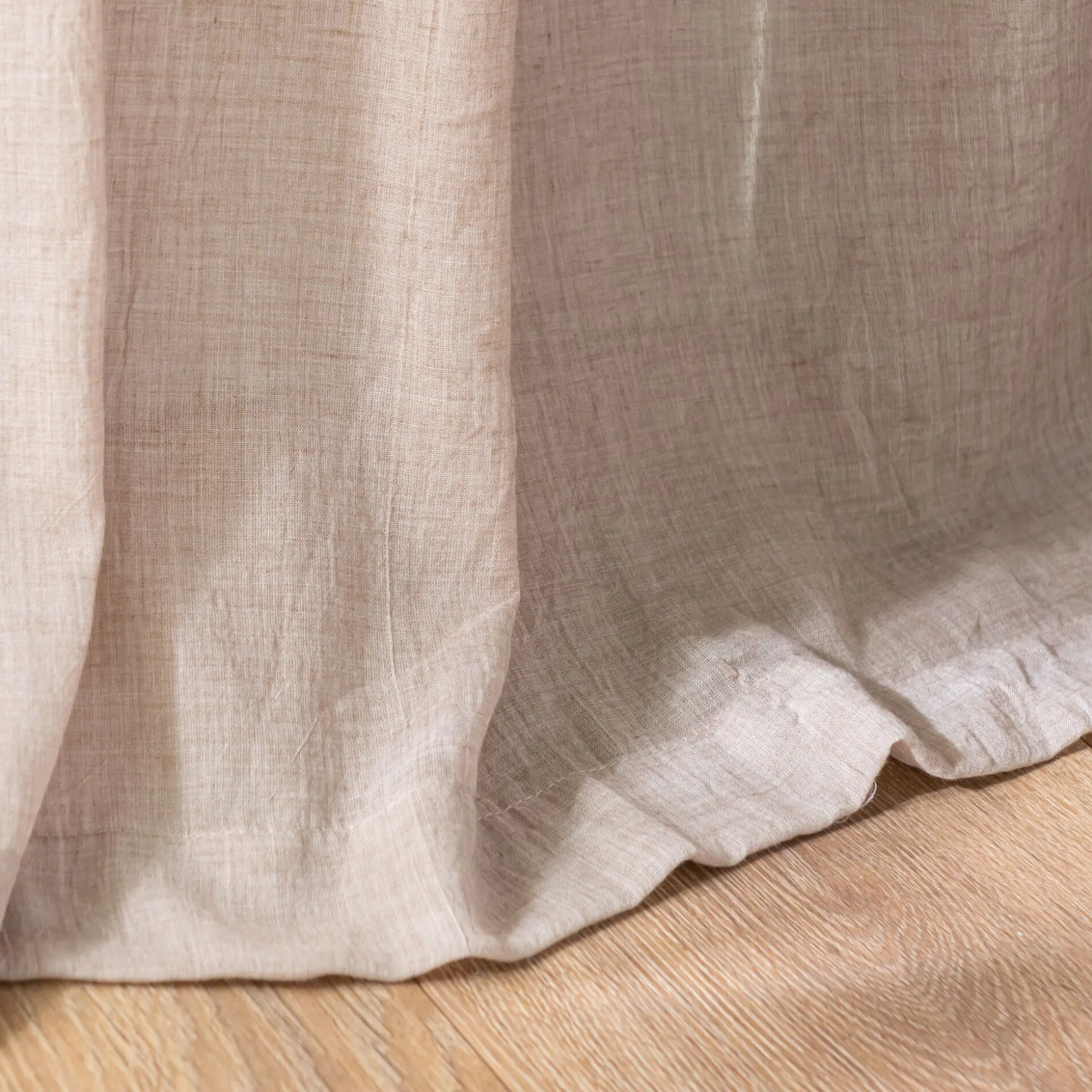 Voilage à nouettes en polyester et coton 130x250cm - beige alpilles