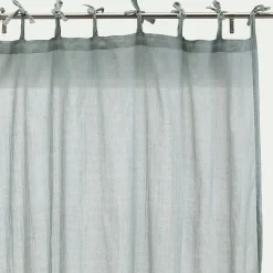 Voilage à nouettes en polyester et coton 130x250cm - bleu calaluna