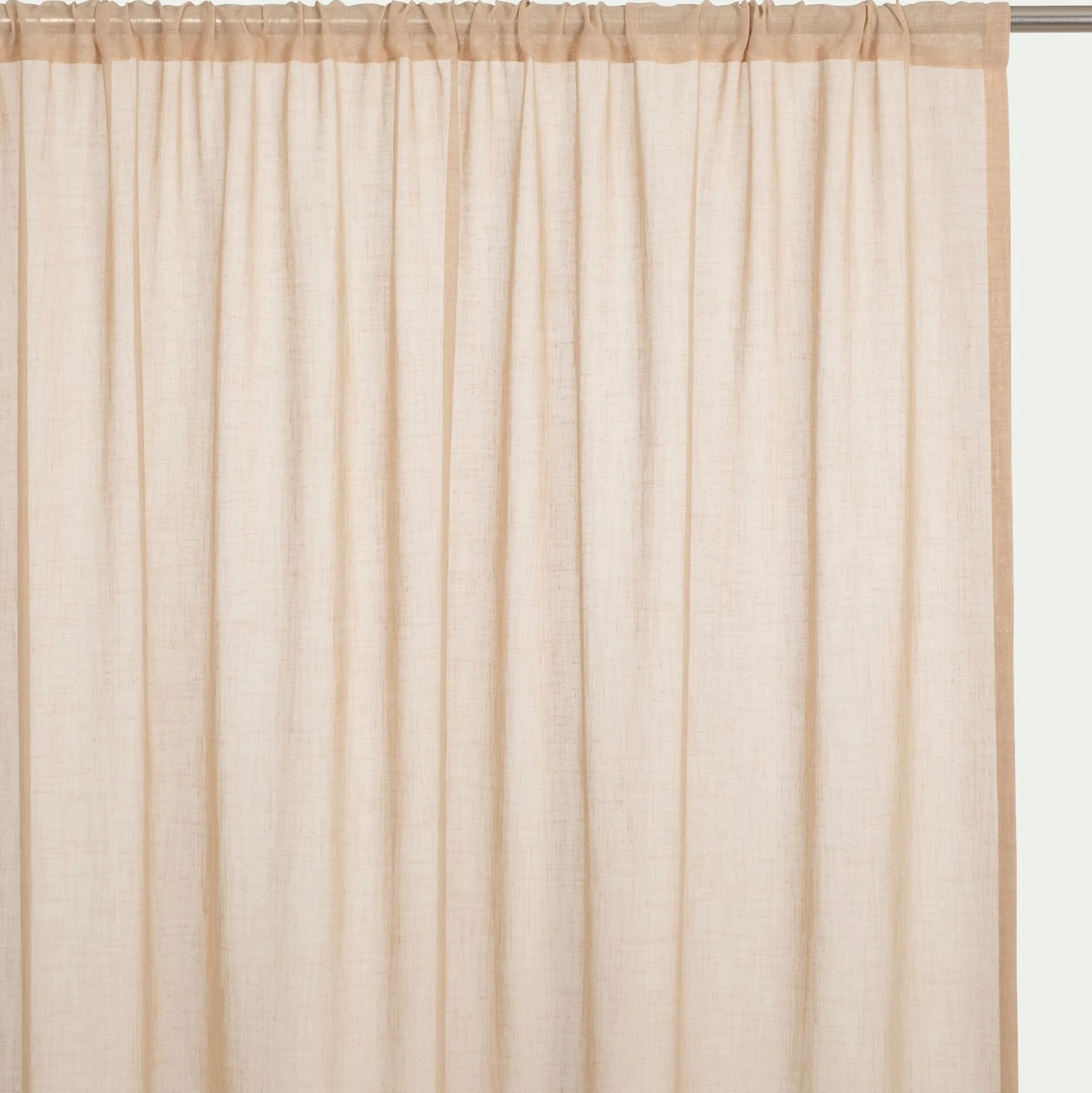 Voilage passe-tringle en polyester 140x250cm - beige