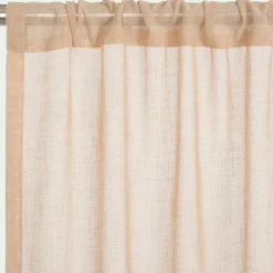 Voilage passe-tringle en polyester 140x250cm - beige
