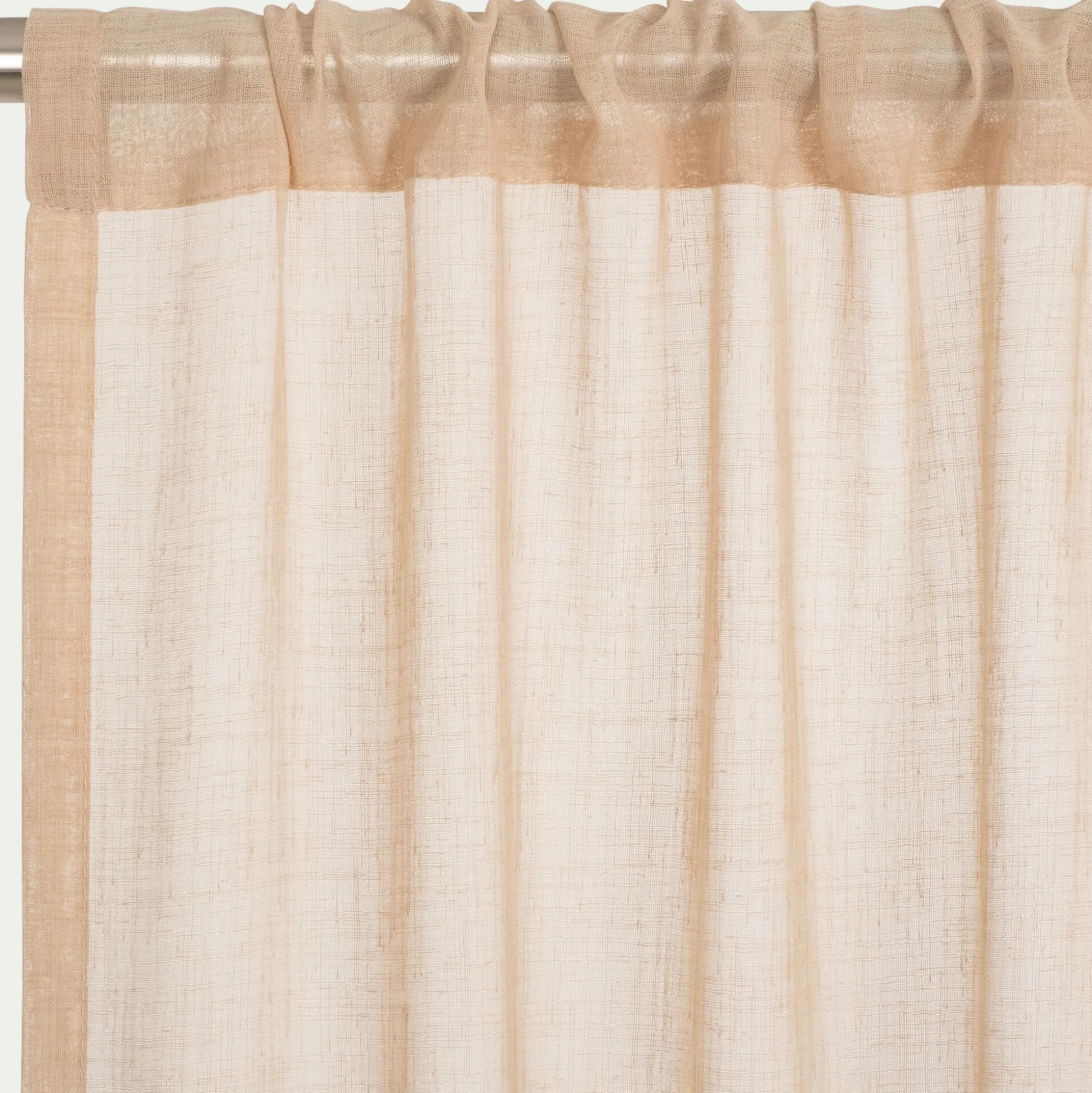 Voilage passe-tringle en polyester 140x250cm - beige