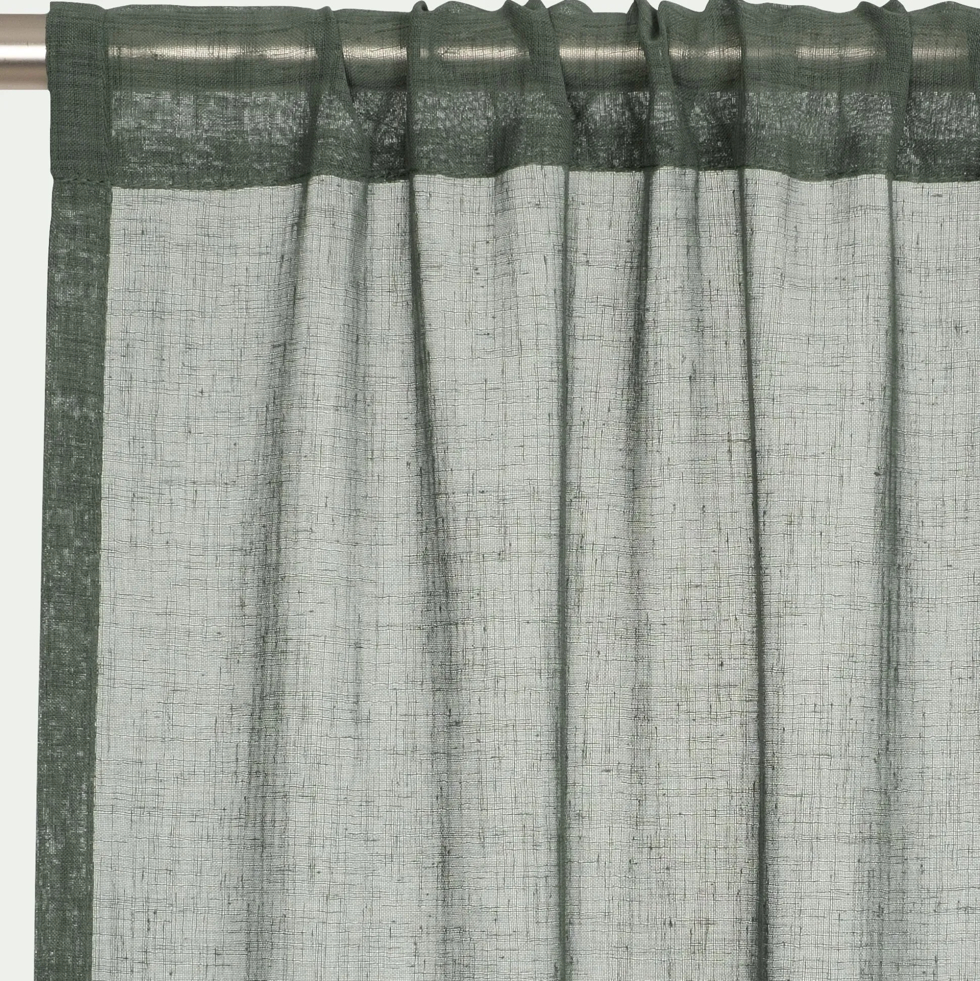 Voilage passe-tringle en polyster 140x250cm - vert cèdre