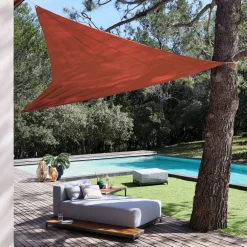 Voile d'ombrage triangle 3,6m - rouge rustrel